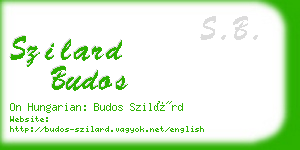 szilard budos business card